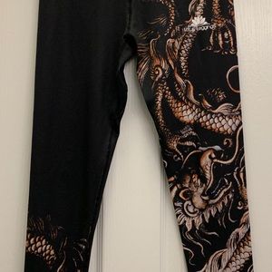 Lotus Leggings - Chinese Dragon Pattern